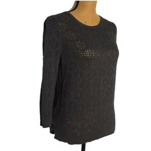 H&M Cotton/Blend Gray Knit  Crew Neck Soft Blouses M